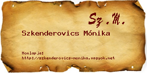 Szkenderovics Mónika névjegykártya